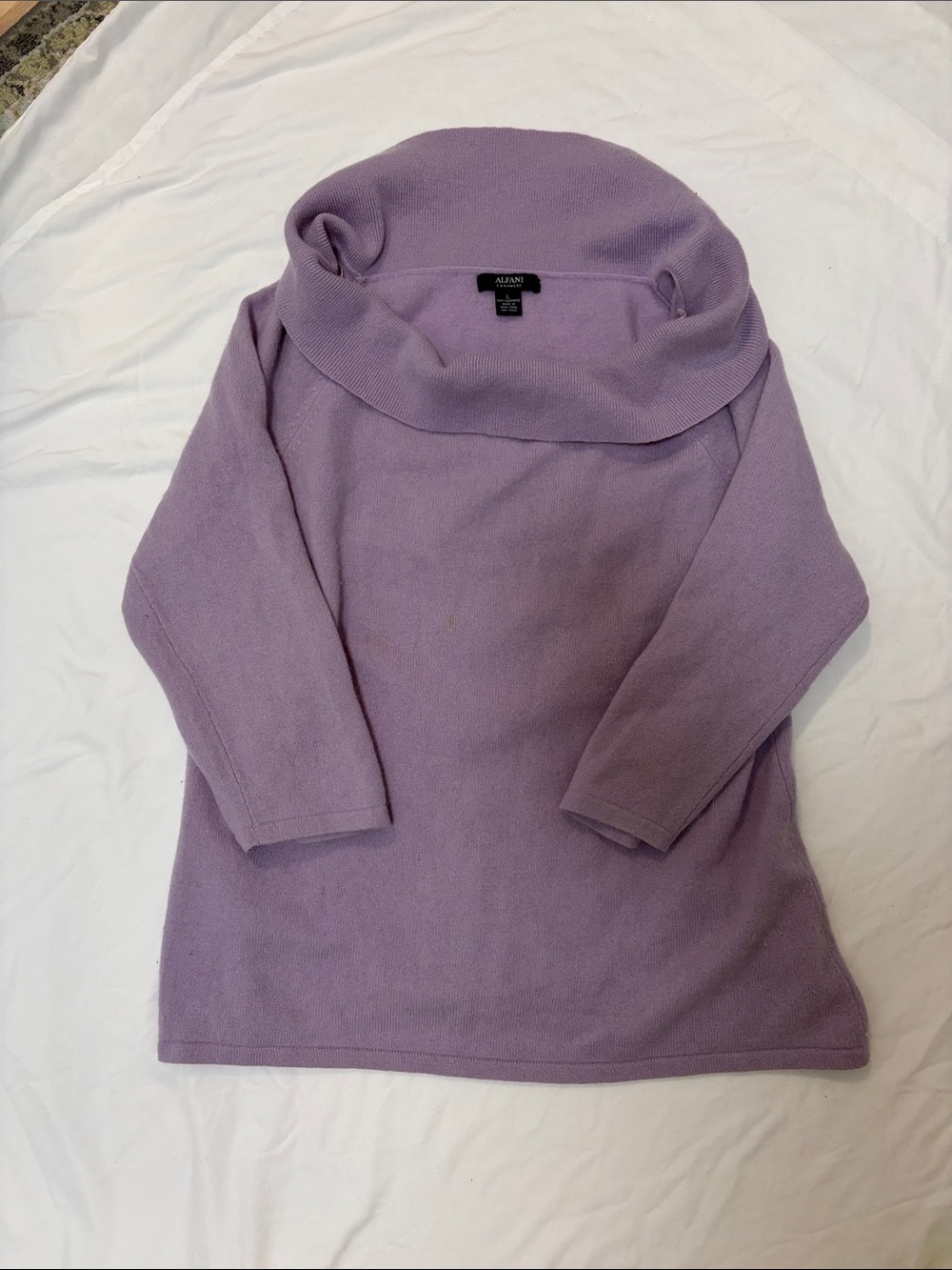 Alfani Lilac Cowl Neck Cashmere Sweater